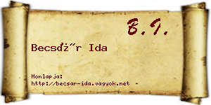 Becsár Ida névjegykártya